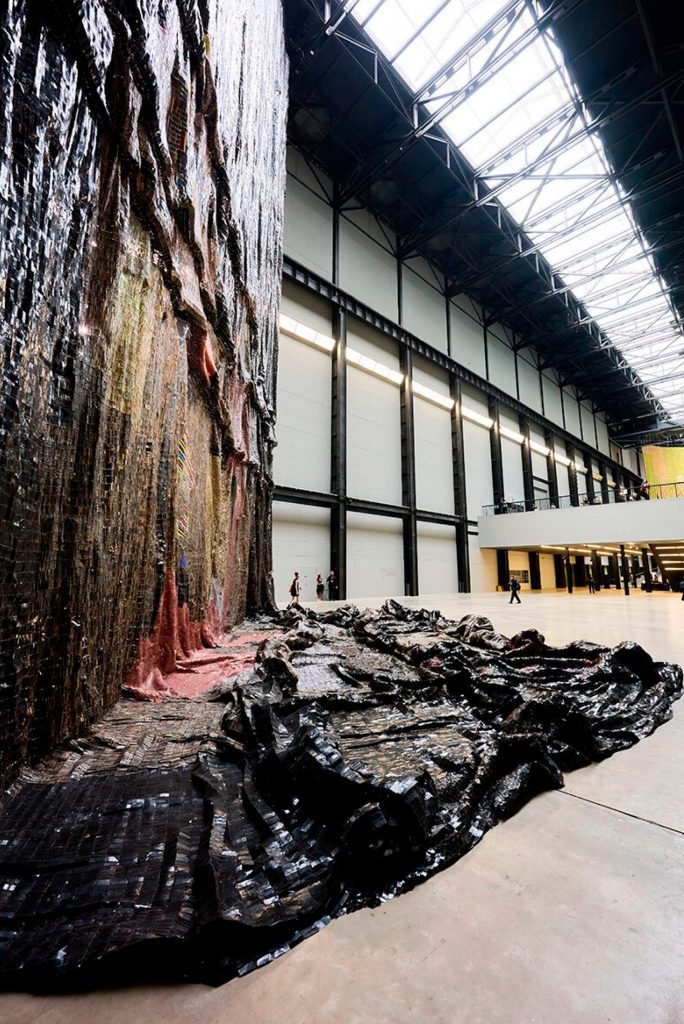 Installation view, Hyundai Commission, El Anatsui: Behind the Red Moon, at Tate Modern p.1