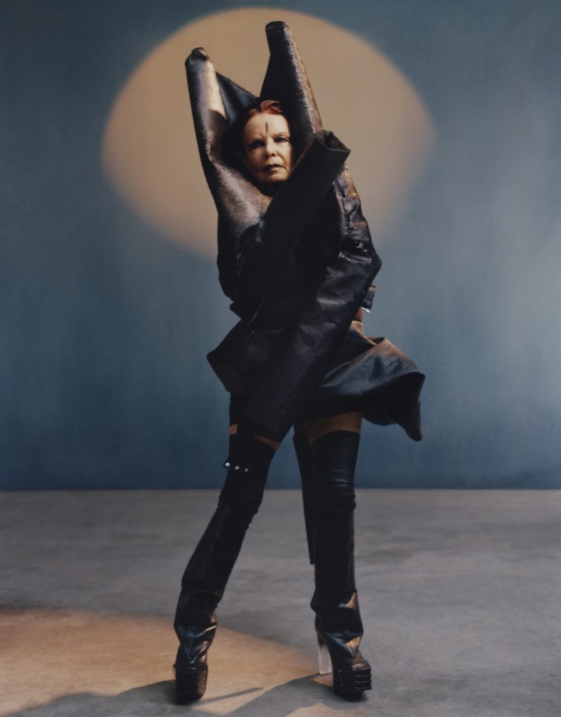 MICHÈLE LAMY-fullbody-JOSHUA WOODS-wearing-RICK OWENS