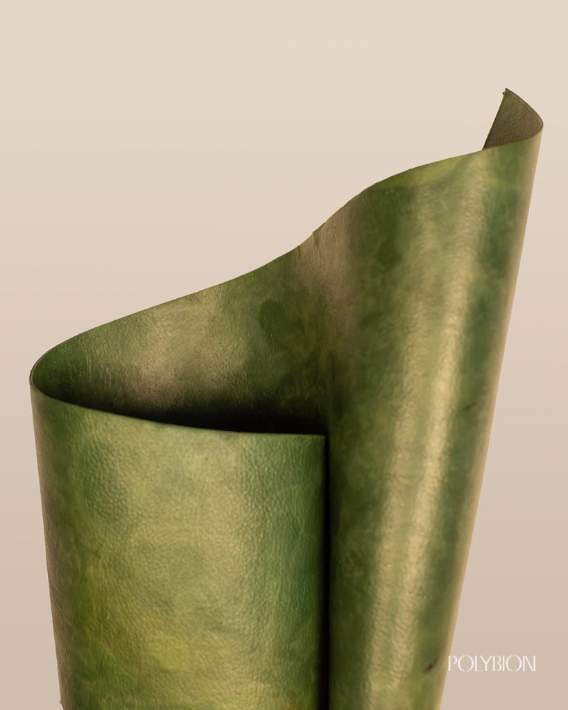 strip-of-green-polybion-leather-rolled-photo