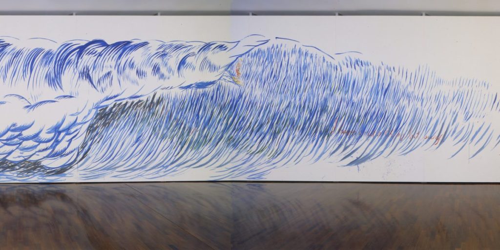 Raymond Pettibon, "O.T (I have writt' nothing but surf"), 2003. 350 x 1400 cm. Privatsammlung. Foto Augustin Ochsenreite