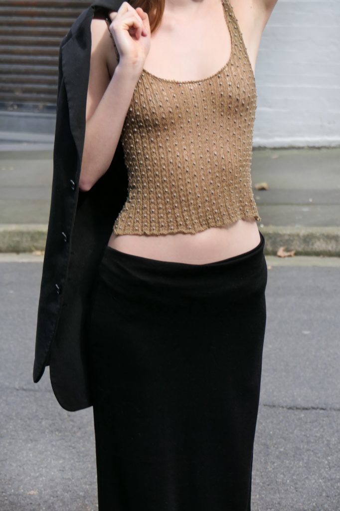 women-blouse-seethrough-luxury-low-rise-skirt